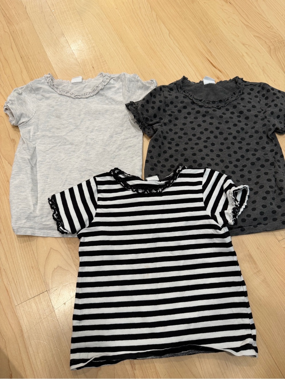 H&M Kids Short Sleeve Tees - Black, White & Gray Mix (3-Pack)